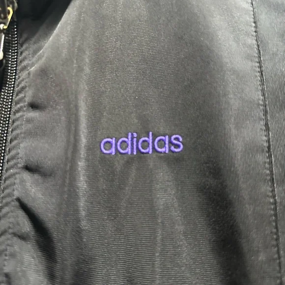 Adidas Women's Black Bomber Jacket with Purple Accents - Picture 7 of 9